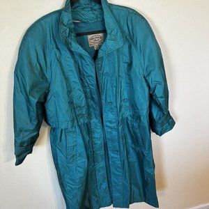 Dry Dock by Serbin Womens 14 Petite Long Trench Rain jacket coat Zip out Lining
